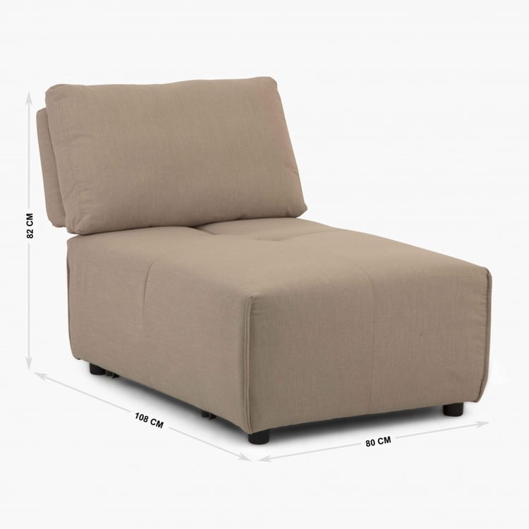 Dallas Fabric 1-Seater Armless Sofa - Beige