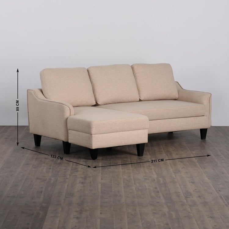 Moscow Fabric 3-Seater Sofa Bed - Beige