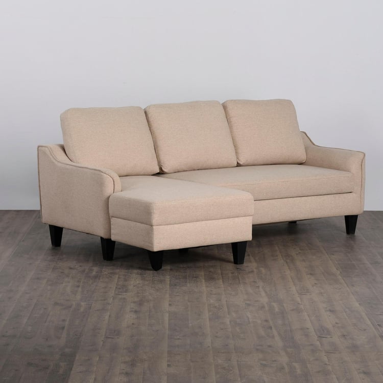 Moscow Fabric 3-Seater Sofa Bed - Beige