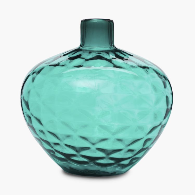 Splendid Volcano Textured Round Glass Vase