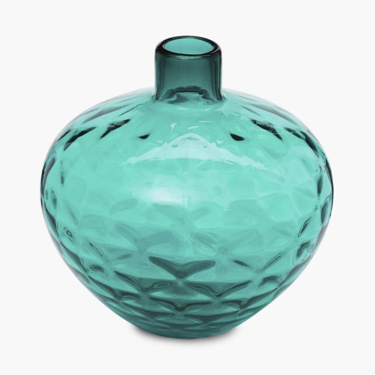Splendid Volcano Textured Round Glass Vase