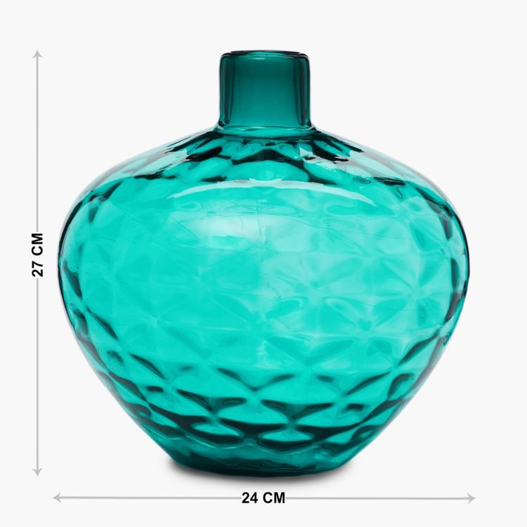 Splendid Volcano Textured Round Glass Vase