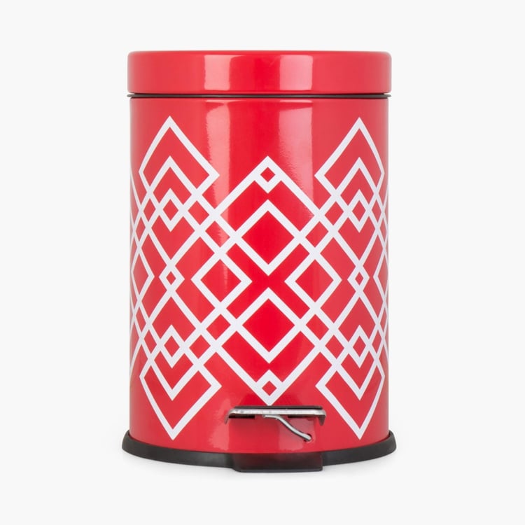 HUDSON Printed Metal Round Dustbin