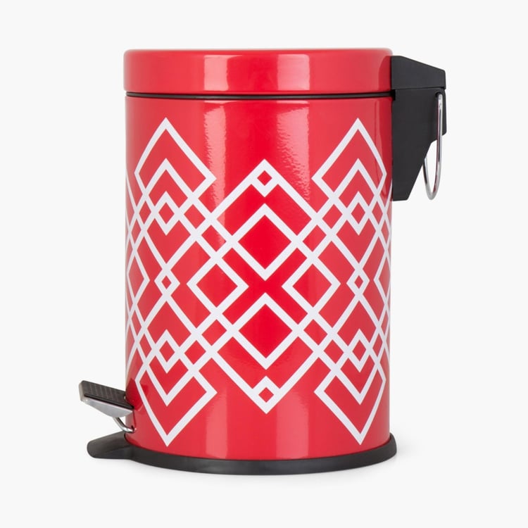 HUDSON Printed Metal Round Dustbin