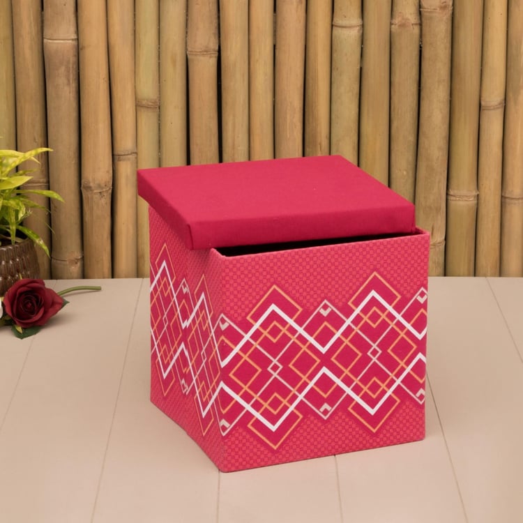 HUDSON Printed Laundry Basket With Lid