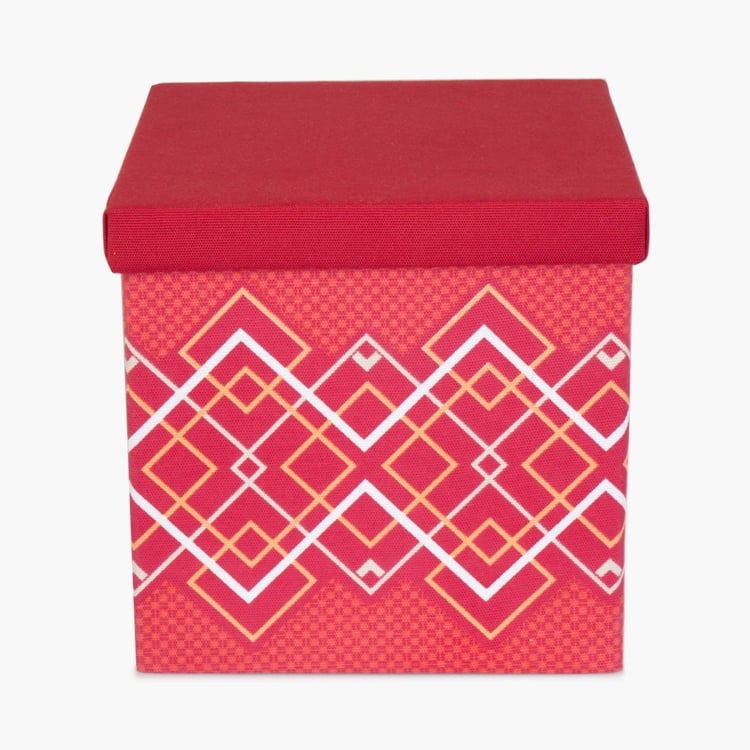 HUDSON Printed Laundry Basket With Lid