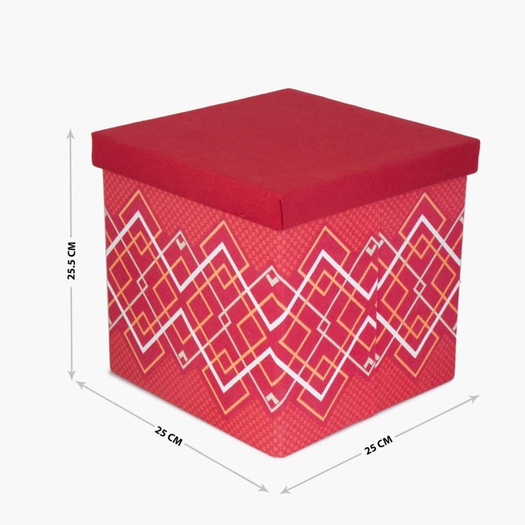 HUDSON Printed Laundry Basket With Lid