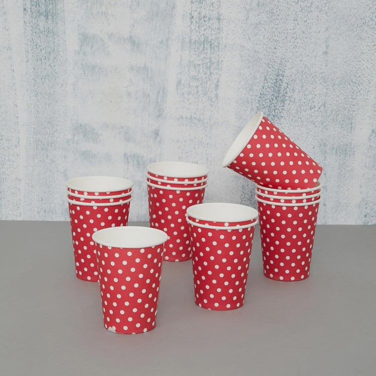 Bakers Pride Polka-Dot Print Paper Tumblers - Set of 15