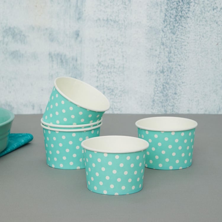 Bakers Pride Polka-Dot Print Paper Bowls - Set of 5