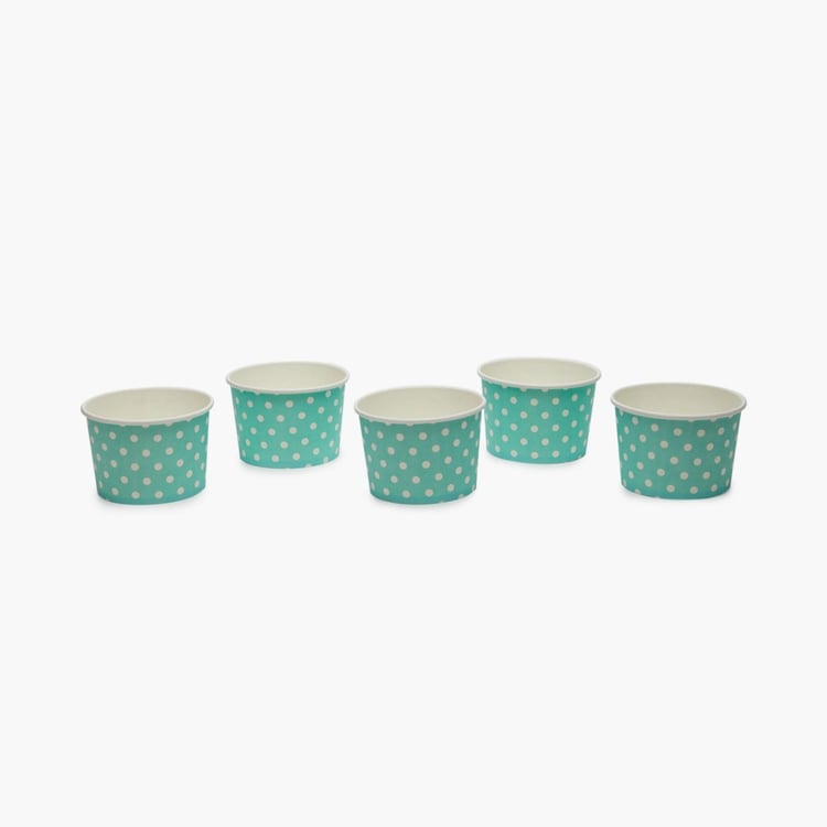 Bakers Pride Polka-Dot Print Paper Bowls - Set of 5