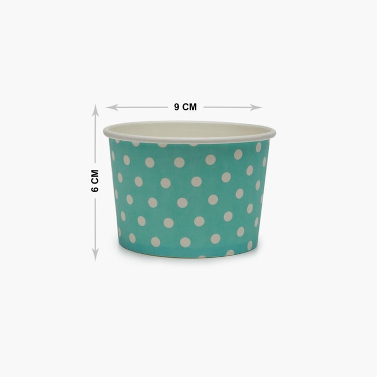 Bakers Pride Polka-Dot Print Paper Bowls - Set of 5