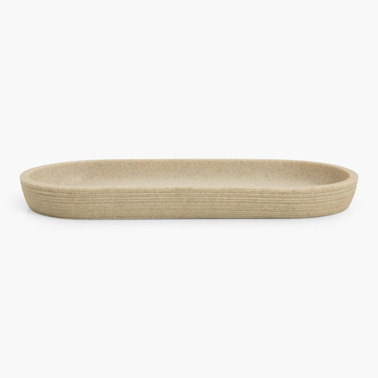 Marshmallow Polyresin Oval Tray