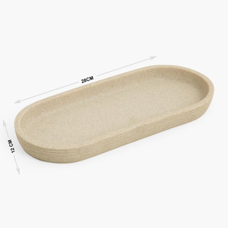 Marshmallow Polyresin Oval Tray