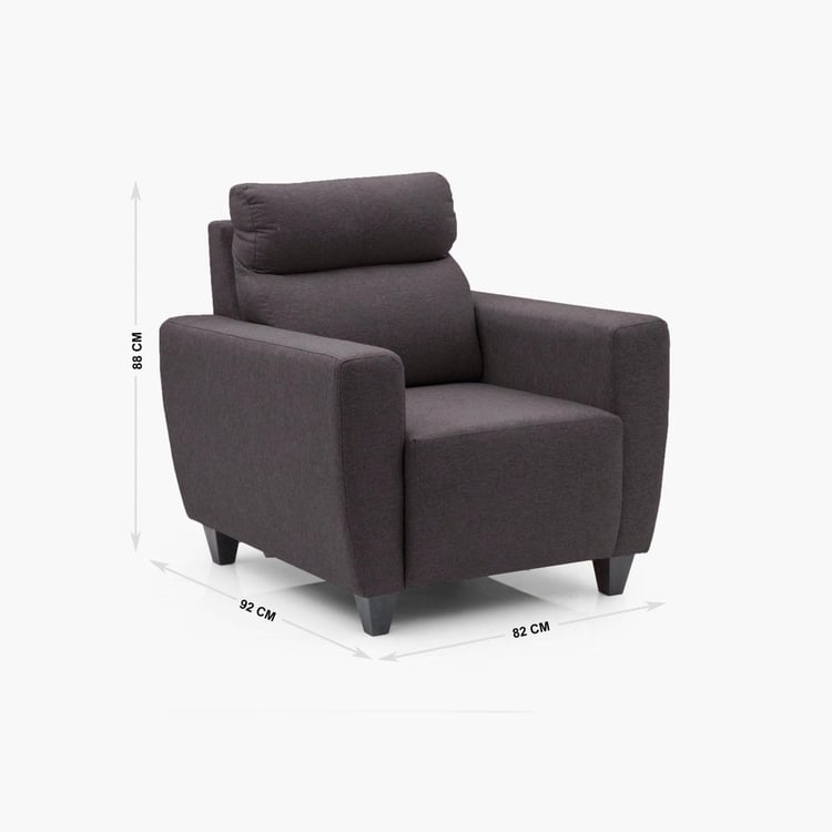 Helios Emily Fabric 1-Seater Sofa - Brown