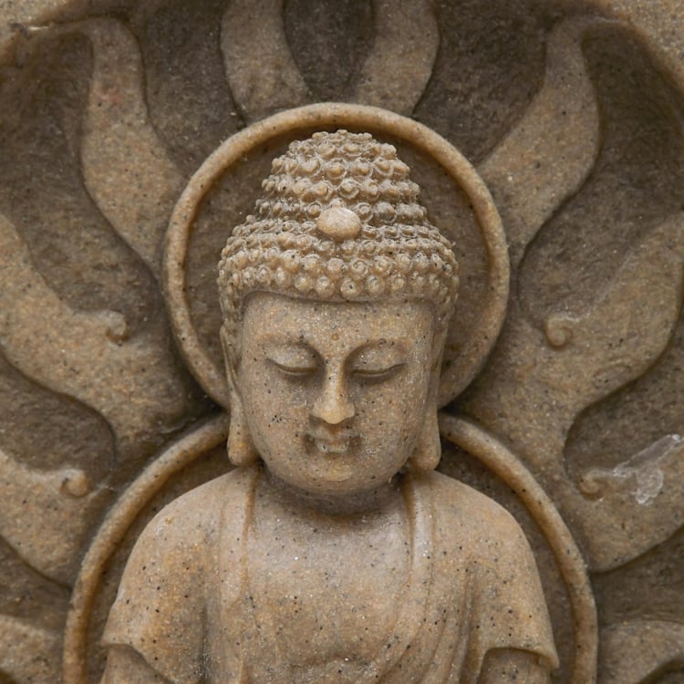 Alpine Stoneware Buddha Fountain - 24x18.5x35.5cm