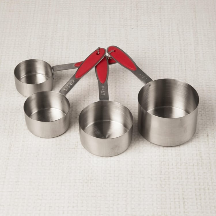 Rosemary Solid  Measuring Cups - Stainless Steel - Medium Measuring Cup 7 cm x 7 cm x 4 cmLarge Measuring Cup 8 cm x 8 cm x 5.3 cmExtra Small Measuring Cup 6 cm x 6 cm x 3.6 cmSmall Measuring Cup 5.3 cm x 5.3 cm x 3 cm -Silver