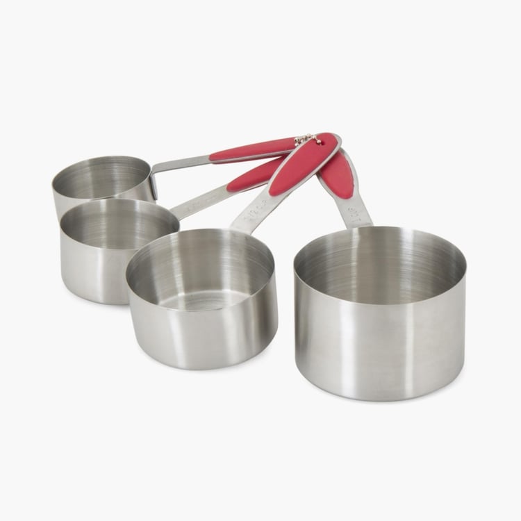 Rosemary Solid  Measuring Cups - Stainless Steel - Medium Measuring Cup 7 cm x 7 cm x 4 cmLarge Measuring Cup 8 cm x 8 cm x 5.3 cmExtra Small Measuring Cup 6 cm x 6 cm x 3.6 cmSmall Measuring Cup 5.3 cm x 5.3 cm x 3 cm -Silver