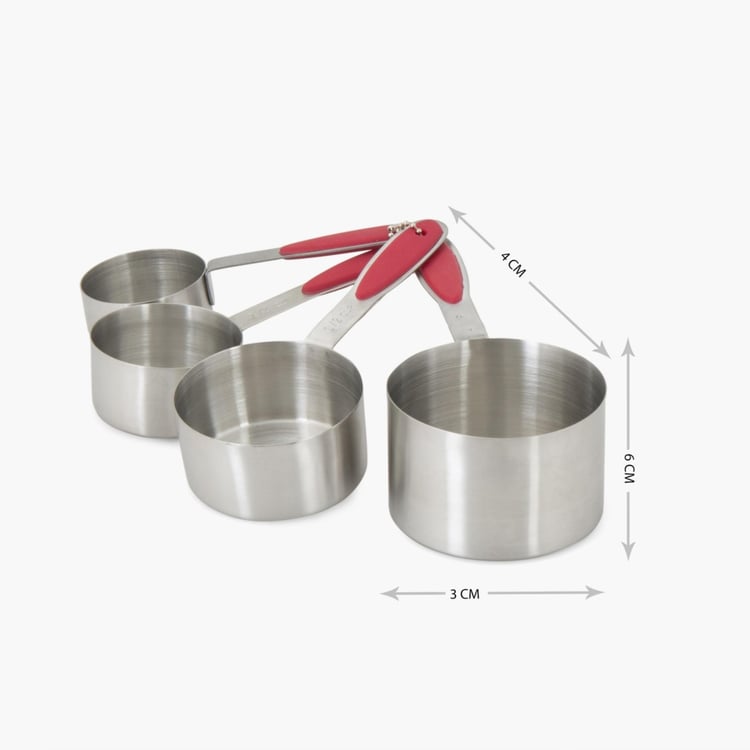 Rosemary Solid  Measuring Cups - Stainless Steel - Medium Measuring Cup 7 cm x 7 cm x 4 cmLarge Measuring Cup 8 cm x 8 cm x 5.3 cmExtra Small Measuring Cup 6 cm x 6 cm x 3.6 cmSmall Measuring Cup 5.3 cm x 5.3 cm x 3 cm -Silver