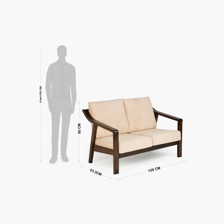 Zara Fabric 2-Seater Sofa - Beige