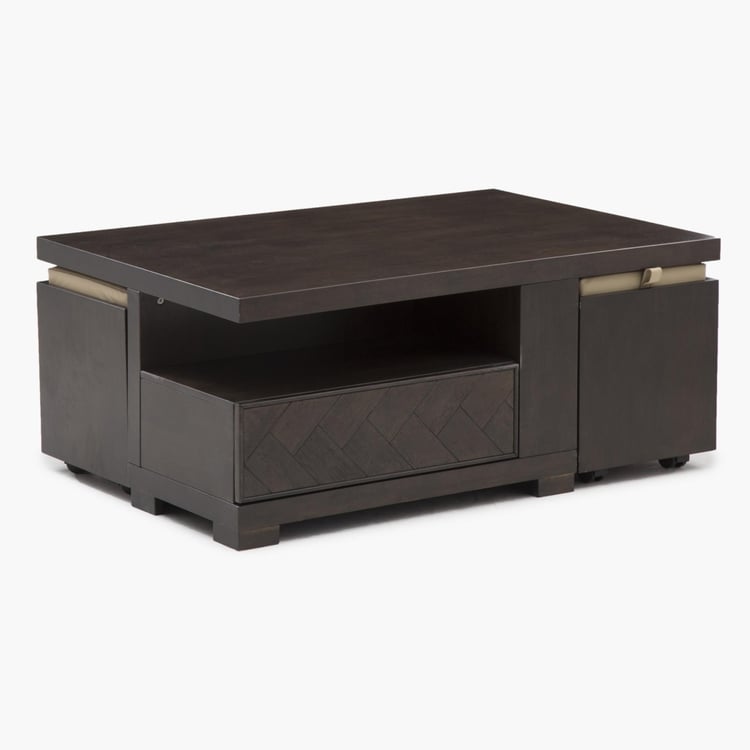Petals Coffee Table With Drawer and Two Stools With Storage