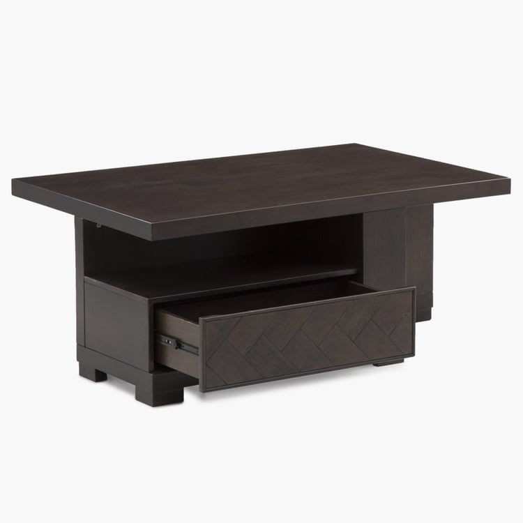 Petals Coffee Table With Drawer and Two Stools With Storage