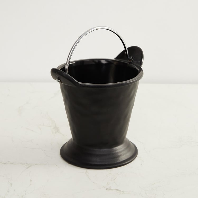 Silvano India Serving Black Melamine Solid Bucket - 11x13cm