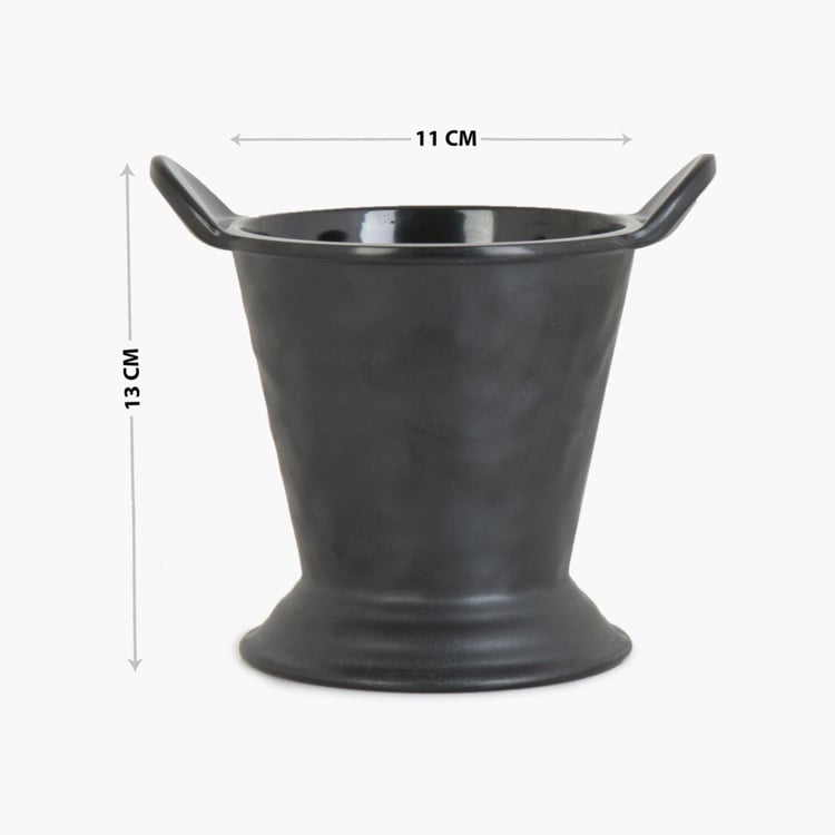 Silvano India Serving Black Melamine Solid Bucket - 11x13cm