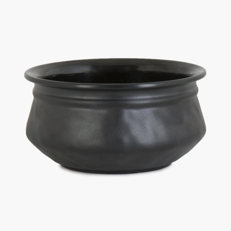 Silvano India Serving Black Melamine Solid Handi - 12x6.5cm