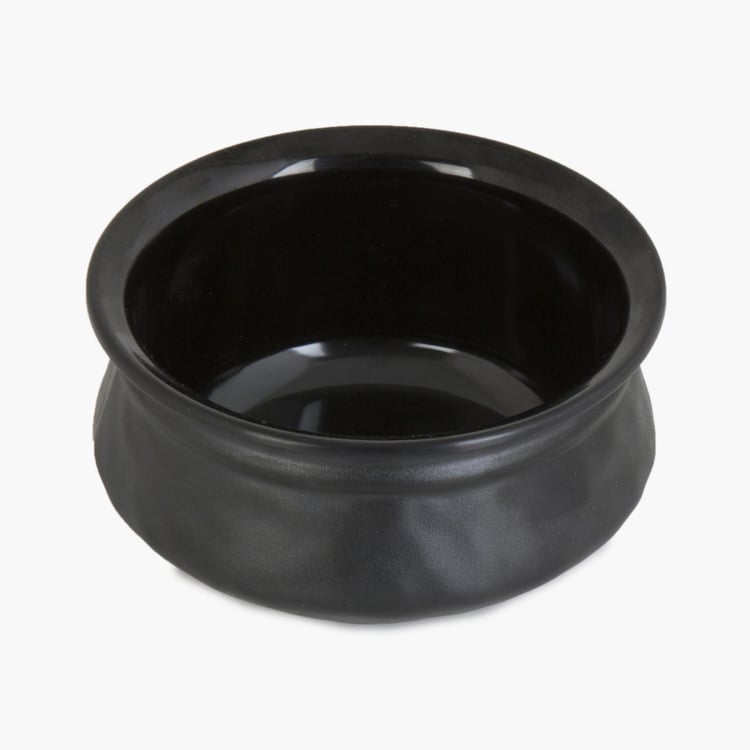 Silvano India Serving Black Melamine Solid Handi - 12x6.5cm