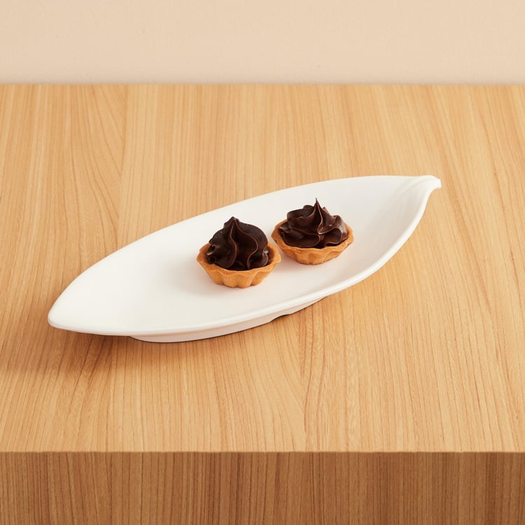 Silvano - India Serving Solid Platters - Melamine - Platter 28 cm x 11.5 cm x 2.5 cm -White -Non-Microwavable