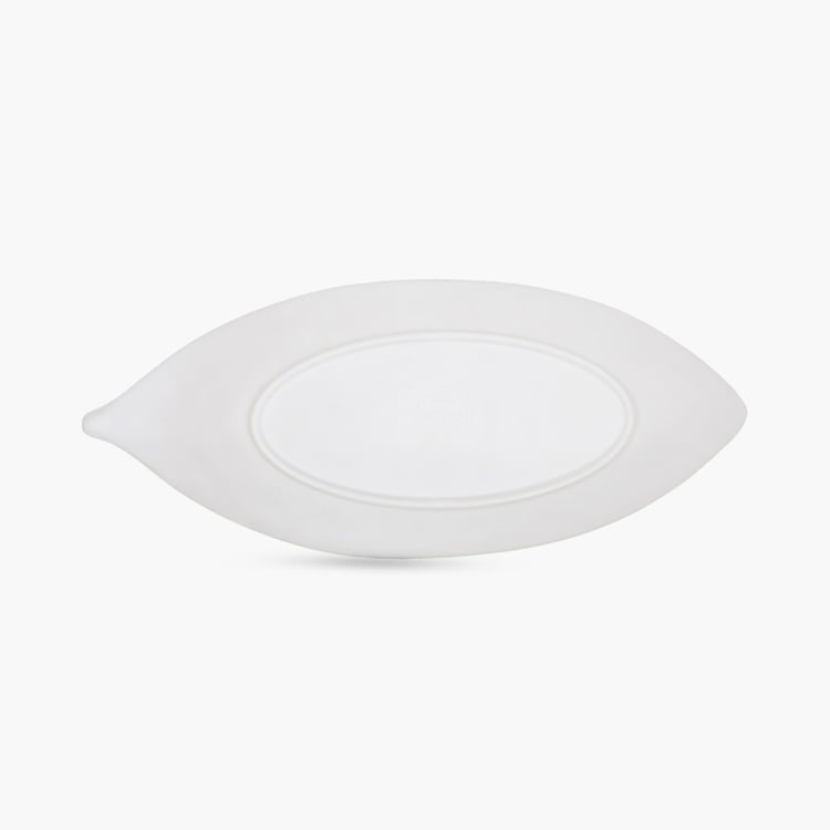 Silvano - India Serving Solid Platters - Melamine - Platter 28 cm x 11.5 cm x 2.5 cm -White -Non-Microwavable