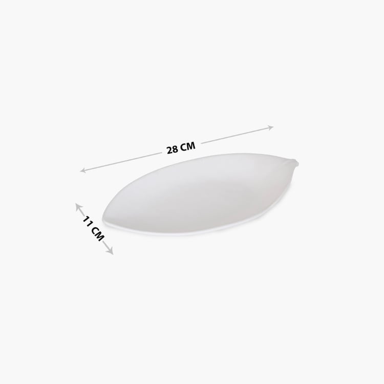 Silvano - India Serving Solid Platters - Melamine - Platter 28 cm x 11.5 cm x 2.5 cm -White -Non-Microwavable