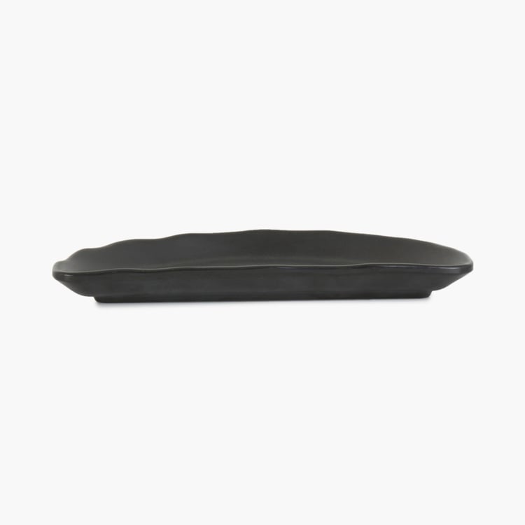 Silvano Selik Black Melamine Solid Half Serving Platter
