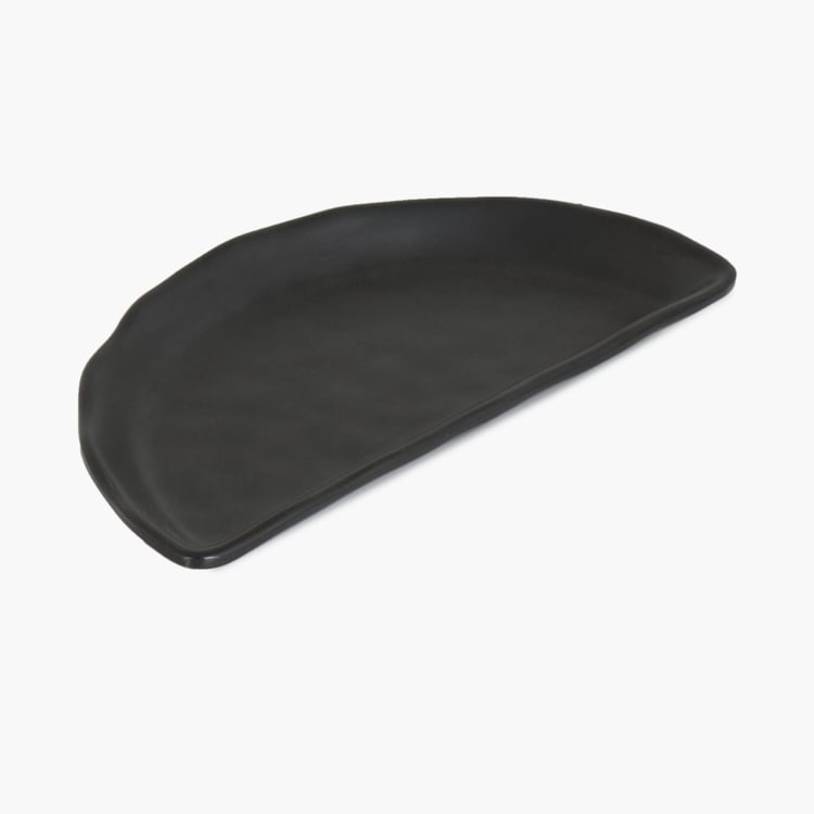Silvano Selik Black Melamine Solid Half Serving Platter