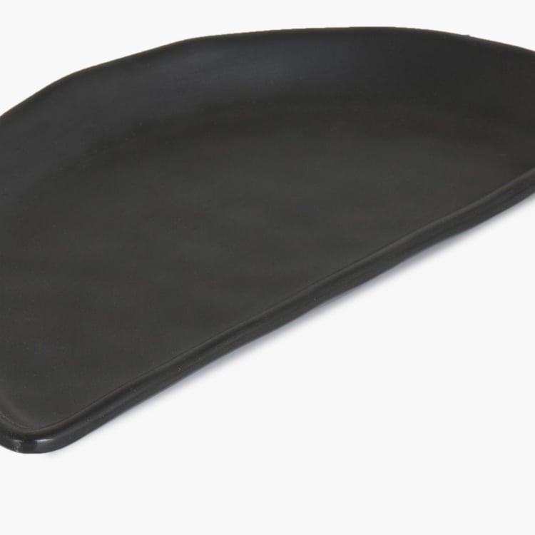 Silvano Selik Black Melamine Solid Half Serving Platter