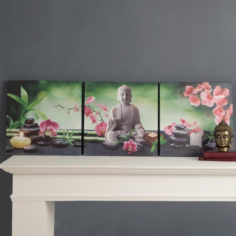 Mezzuna-Spruce Printed Square Picture Frames- Set Of 3 Pcs.