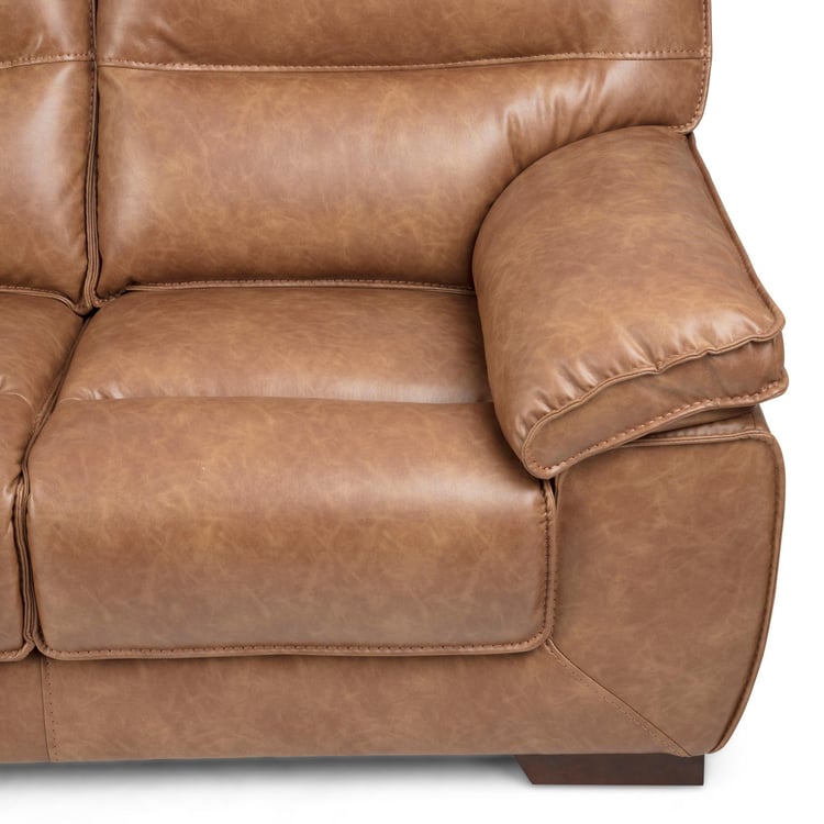 Walker Faux Leather 3-Seater Sofa - Brown