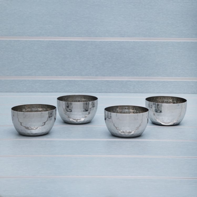 Blaze Set of 4 Stainless Steel Hammered Bowls