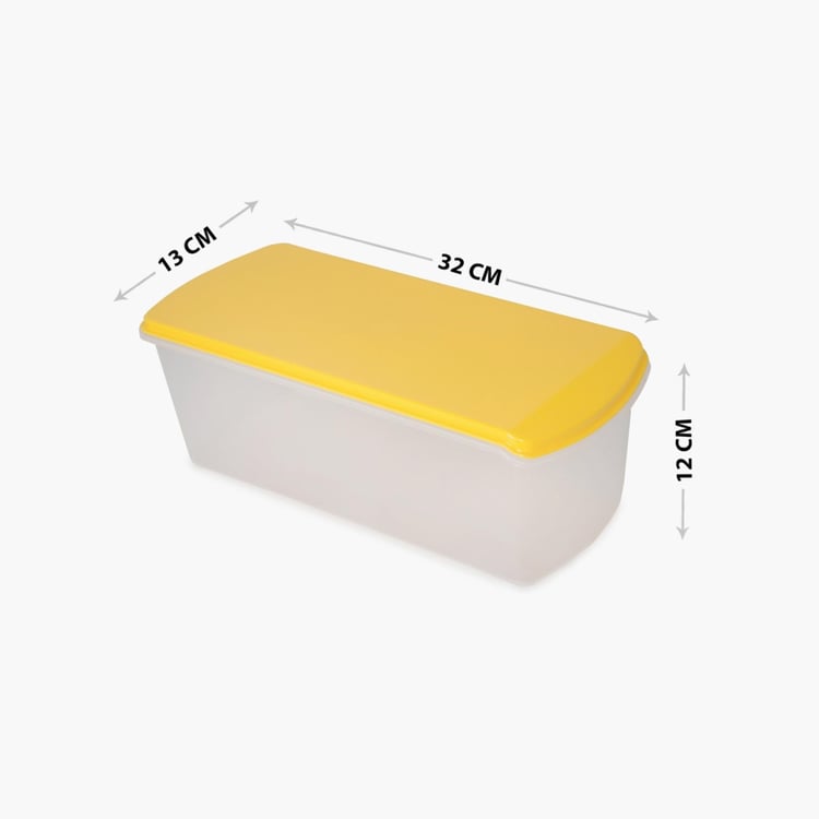 Micasa Solid Bread Baskets - Polypropelyne - Bread Box 32 cm x 13 cm x 12 cm -Yellow