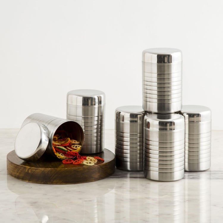 Barbados Stainless 6-Piece Steel Canister Set - 1000ml