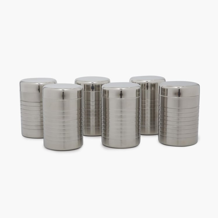 Barbados Stainless 6-Piece Steel Canister Set - 1000ml