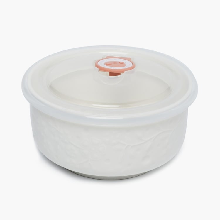 Theon-Evan Textured Sets - Porcelain - Big Bowl 16 cm x 16 cm x 7.5 cm - Medium Bowl 13 cm x 13 cm x 6.5 cm - Small Bowl 12 cm x 12 cm x 6 cm -White -Microwave Compatible