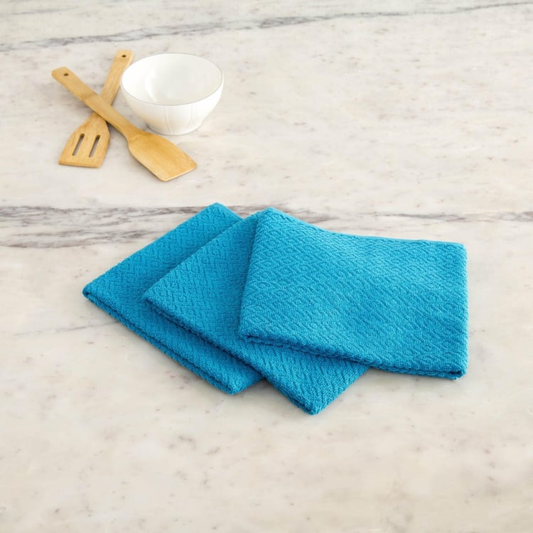 Supple Cotton Textured Kitchen Towels - Set of 3 - 40 x 60 cm