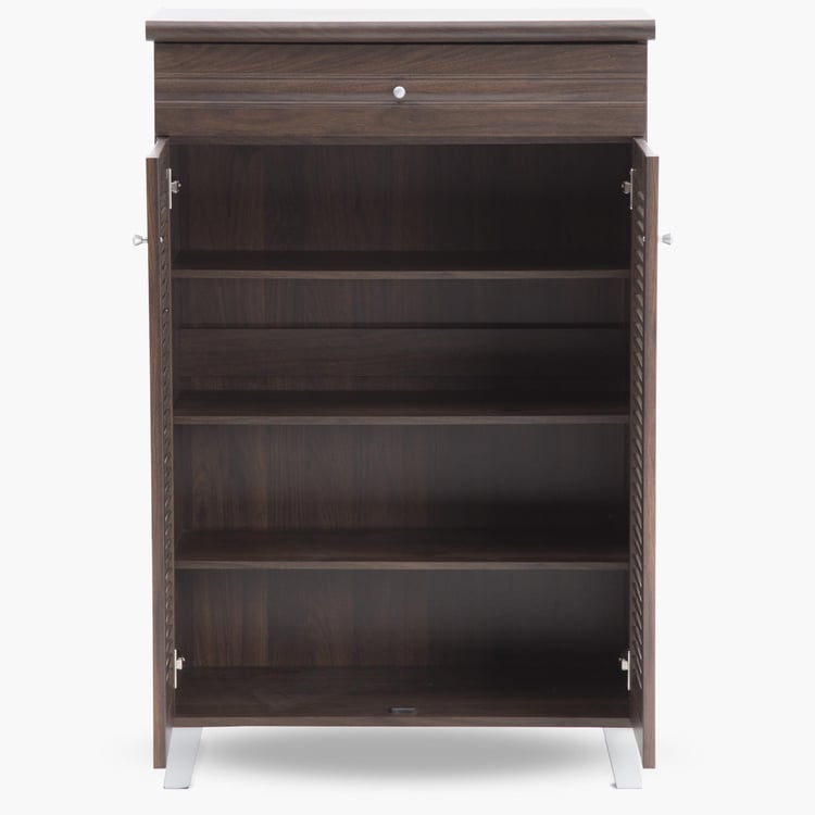 Lewis 16 Pairs Shoe Cabinet with Drawer - Brown