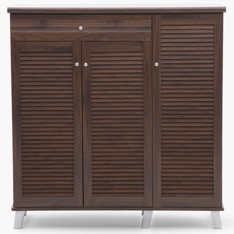 Lewis 26 Pairs Shoe Cabinet with Drawer - Brown