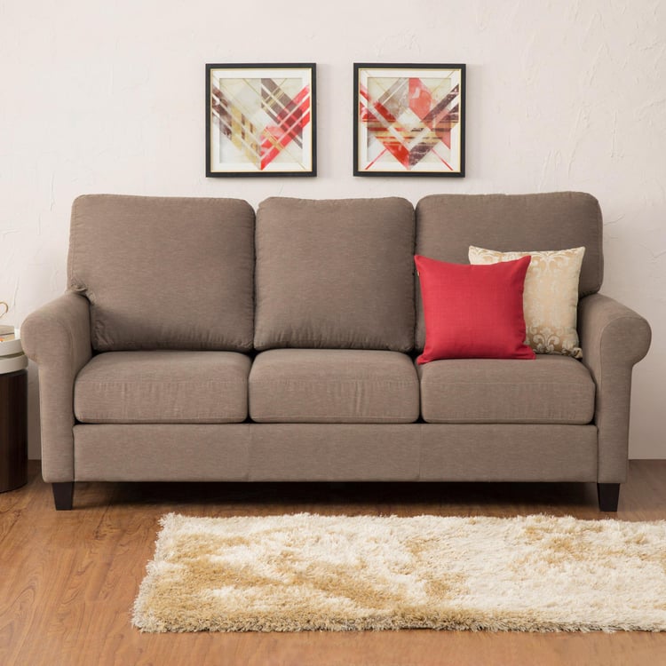 Portclair Hawai Fabric 3-Seater Sofa - Brown
