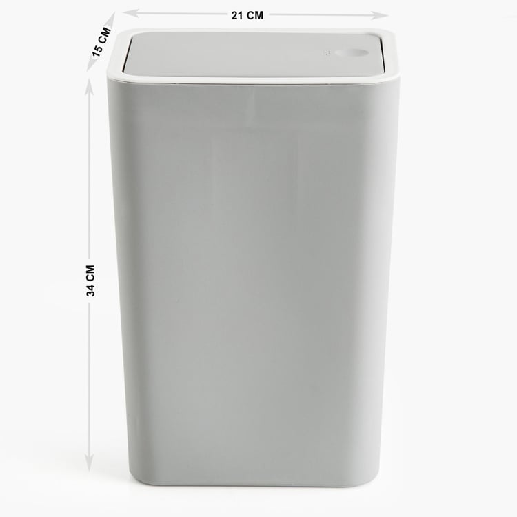 Sedona Elissa Solid Polypropylene  Push Bin  : 21 cm x 15 cm x 34 cm  Grey