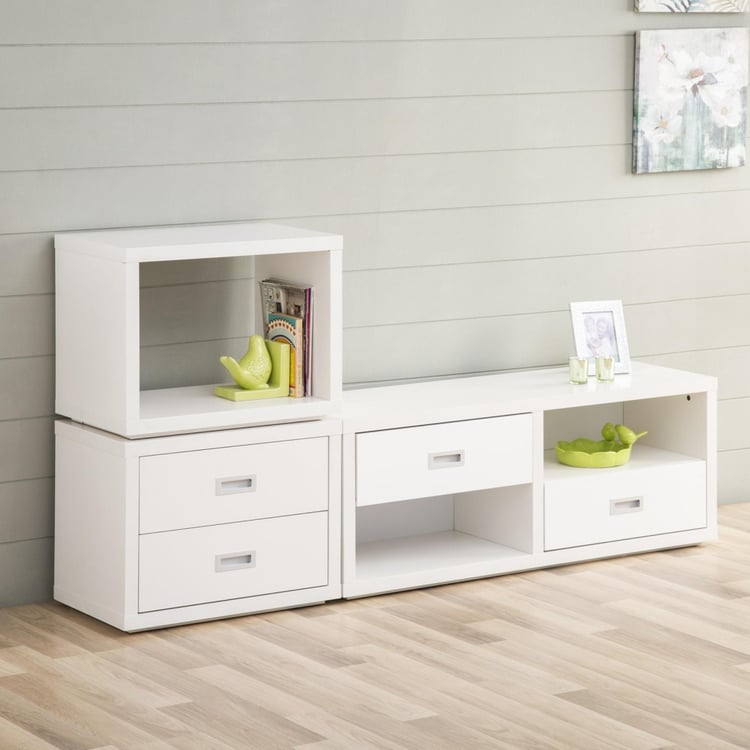 Ascent Contemporary White Compressed Wood Open Unit