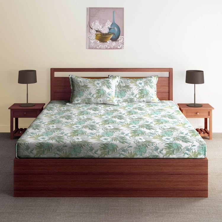 Spaces Essentials Tropical Print Double Bedsheet - 274 x 274 cm