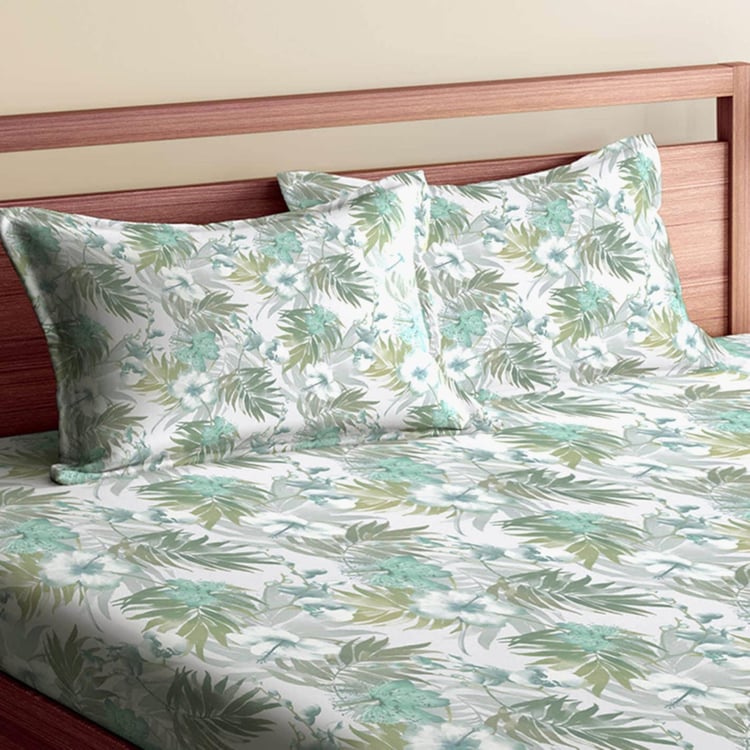 Spaces Essentials Tropical Print Double Bedsheet - 274 x 274 cm